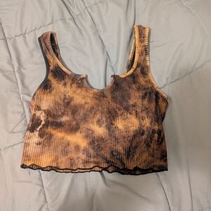 SHEIN Brown and Black Ribbed Crop Top